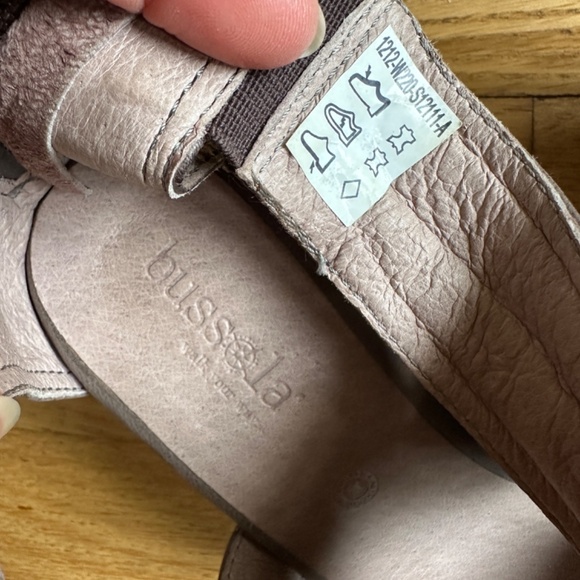 Bussola Taupe Brown Leather Strappy Wedge Heel Sandal - Picture 6 of 6